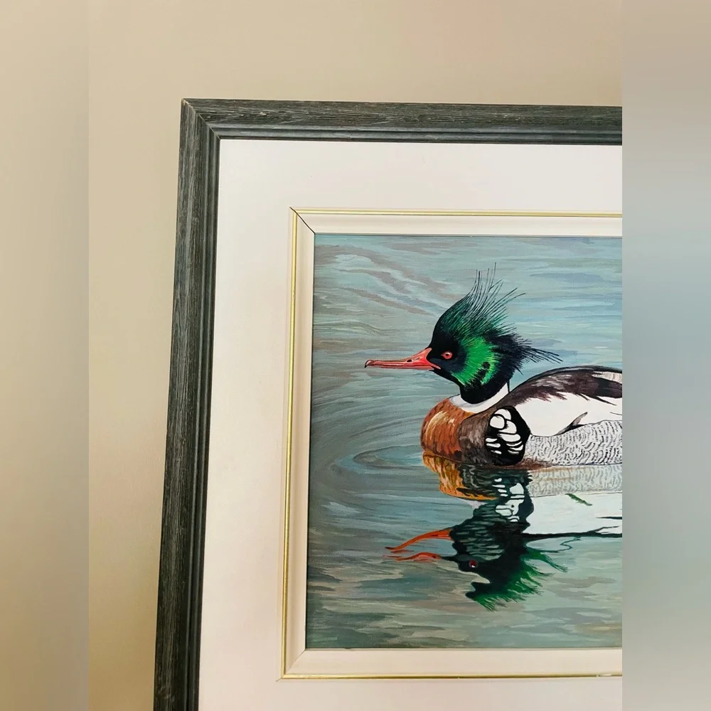 Framed Waterfowl Print - Colorful Duck Illustration - Picture 5 of 5